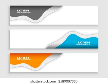 fluid style corporate web header layout for professional website vector