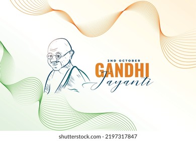fluid style gandhi jayanti banner in tricolor background 