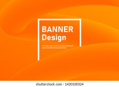 Fluid style trendy banner design. warm orange color with futuristic fluid shapes. Vector art for ad, promotion, web, page, social media, marketing, blogger, banner, poster, offer, greeting, card.