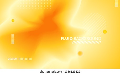 Fluid summer color gradient. Minimal futuristic liquid gradient design. Yellow trendy template banner. Vector graphic design