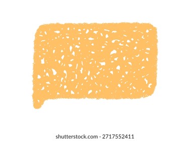 Fluid Talk Blase und Buntstift Skizze Rechteck Form. Sprechblase als gelbes Textfeld für Chat- oder Nachrichtengrafik. Abstraktes Kommunikationskonzept mit rauer Textur, kreativem und modernem Akzent.
