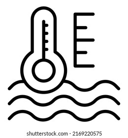 Fluid Temperature Icon Outline Vector. Car Antifreeze. Water Coolant