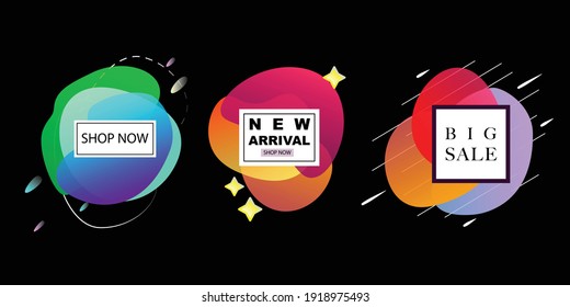 Fluid templates. Flowing liquid shapes. For advertisements, flyers, presentations. Vector templates.