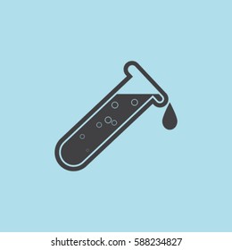 Fluid in test-tube vector icon