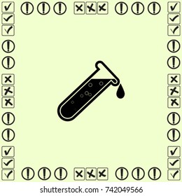 Fluid in test-tube vector icon
