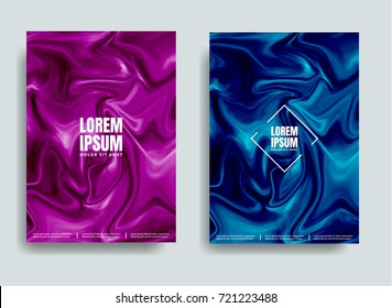 Fluid texture covers set. Colorful artistic backgrounds. Trendy design. Applicable for covers, placards, posters, flyers and banner designs.