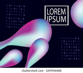 fluid theme vector design for web posters and landing pages with bright color compositions