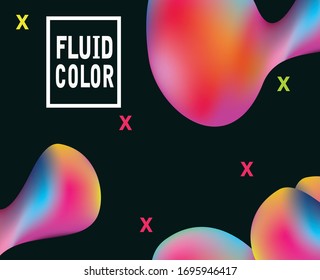 fluid theme vector design for web posters and landing pages with bright color compositions