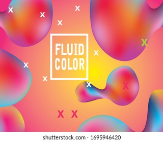 fluid theme vector design for web posters and landing pages with bright color compositions