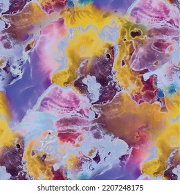 Fluid Trippy Galaxy. Multi Color Holi Paint. Fluid Seamless Watercolor. Alcohol Ink Background. Unicorn Ink Marble Space. Galaxy Abstract Pattern. Liquid Splash Illustration. Modern Seamless Painting