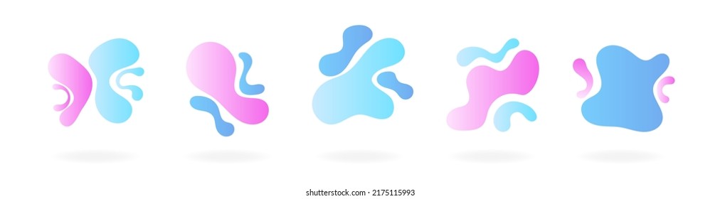 Fluid vector background set for presentation product. Modern graphic elements. Gradient abstract banners. Template for the design of a logo, flyer or presentation. Vector illustration concept.