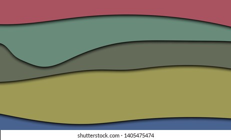 Fluid vector illustration made in combination of colors of the impressionist era. The falling shadows emphasize the level of each layer of simulated paper. EPS 10.