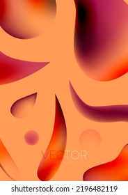 Composición abstracta de la forma de caída de agua fluida. Ilustración vectorial para el fondo del banner o la página de aterrizaje