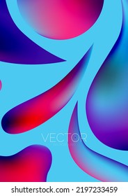 Fluid water drop shape composition abstract background. Vector illustration for banner background or landing page