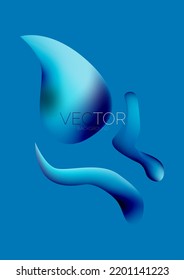 Fluid water drop shape composition abstract background. Vector illustration for banner background or landing page