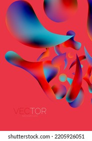 Composición abstracta de la forma de caída de agua fluida. Ilustración vectorial para el fondo del banner o la página de aterrizaje