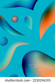 Fluid water drop shape composition abstract background. Vector illustration for banner background or landing page