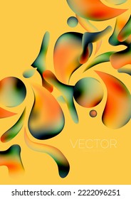 Fluid water drop shape composition abstract background. Vector illustration for banner background or landing page