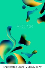 Fluid water drop shape composition abstract background. Vector illustration for banner background or landing page