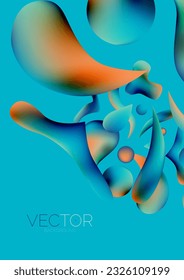 Fluid water drop shape composition abstract background. Vector illustration for banner background or landing page