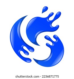 Fluid water icon modern vector style