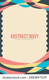 Fluid wave colorful abstract background dynamic vector image