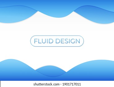 Fluid wave curve shape design cyan cool concept with space. vector illustration.