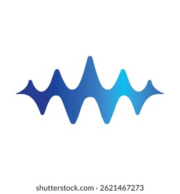 Vektorgrafik eines Fluidwellen-Symbols in blauer Farbe. Abstrakte blaue Wellenform Visualisierung.