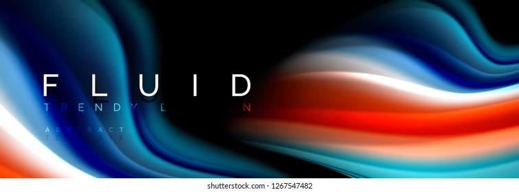 Fluid wave line background or pattern. Geometric technology abstract background. Movement effect. Vector illustration