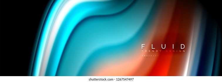 Fluid wave line background or pattern. Geometric technology abstract background. Movement effect. Vector illustration