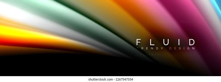 Fluid wave line background or pattern. Geometric technology abstract background. Movement effect. Vector illustration