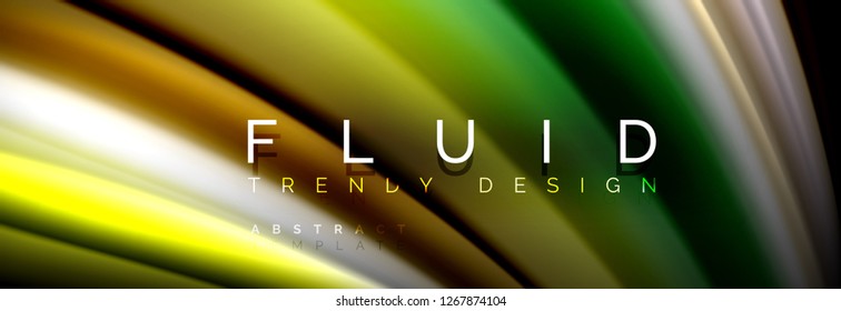 Plano de fundo ou padrão da linha de onda de fluido. Tecnologia geométrica fundo abstrato. Efeito de movimento. Ilustração vetorial