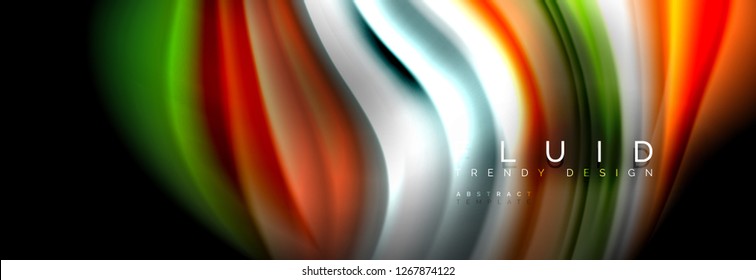 Fluid wave line background or pattern. Geometric technology abstract background. Movement effect. Vector illustration
