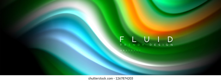 Fluid wave line background or pattern. Geometric technology abstract background. Movement effect. Vector illustration