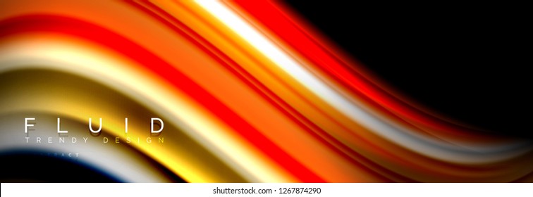 Fluid wave line background or pattern. Geometric technology abstract background. Movement effect. Vector illustration