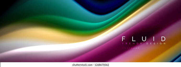 Fluid wave line background or pattern. Geometric technology abstract background. Movement effect. Vector illustration