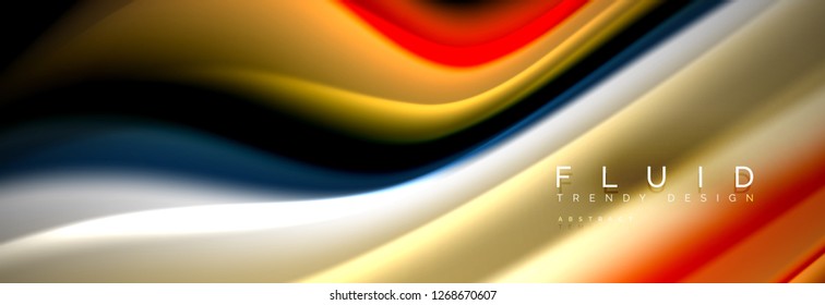 Fluid wave line background or pattern. Geometric technology abstract background. Movement effect. Vector illustration