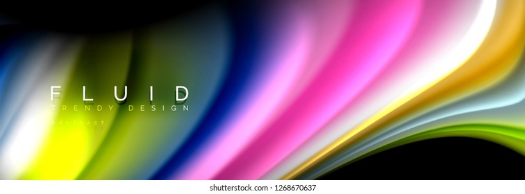 Fluid wave line background or pattern. Geometric technology abstract background. Movement effect. Vector illustration