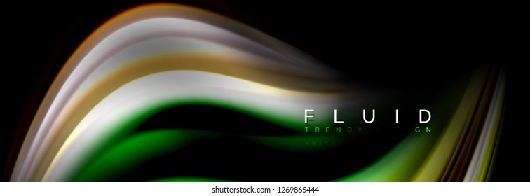 Fluid wave line background or pattern. Geometric technology abstract background. Movement effect. Vector illustration