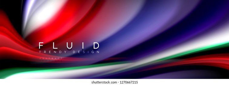 Fluid wave line background or pattern. Geometric technology abstract background. Movement effect. Vector illustration