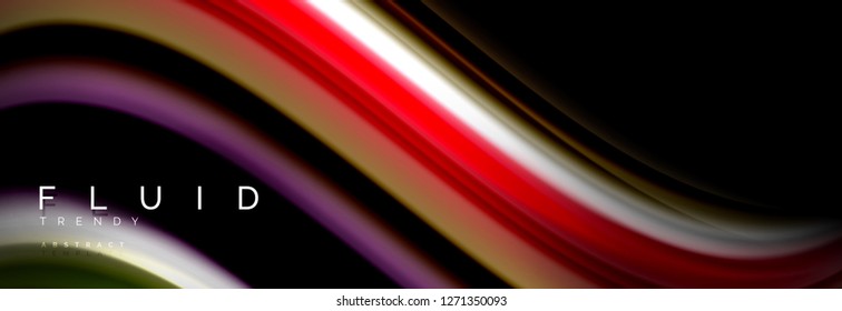 Fluid wave line background or pattern. Geometric technology abstract background. Movement effect. Vector illustration