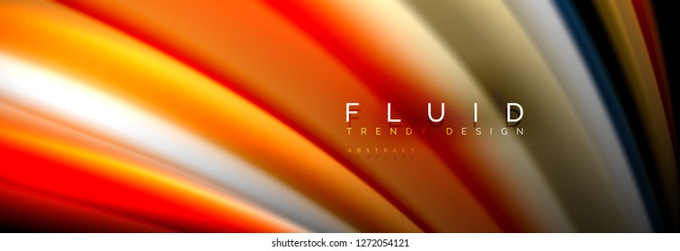 Fluid wave line background or pattern. Geometric technology abstract background. Movement effect. Vector illustration