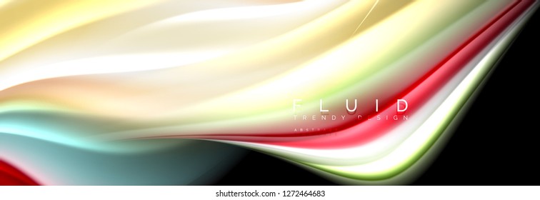 Fluid wave line background or pattern. Geometric technology abstract background. Movement effect. Vector illustration