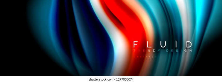 Fluid wave line background or pattern. Geometric technology abstract background. Movement effect. Vector illustration