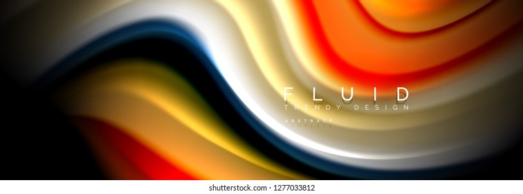 Fluid wave line background or pattern. Geometric technology abstract background. Movement effect. Vector illustration