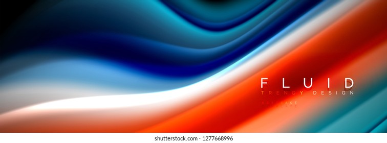 Fluid wave line background or pattern. Geometric technology abstract background. Movement effect. Vector illustration