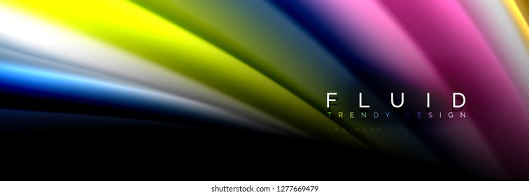 Fluid wave line background or pattern. Geometric technology abstract background. Movement effect. Vector illustration