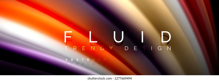 Fluid wave line background or pattern. Geometric technology abstract background. Movement effect. Vector illustration