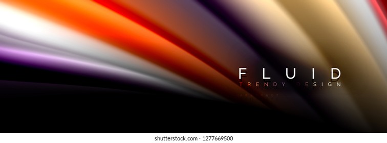 Fluid wave line background or pattern. Geometric technology abstract background. Movement effect. Vector illustration