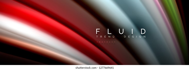 Fluid wave line background or pattern. Geometric technology abstract background. Movement effect. Vector illustration